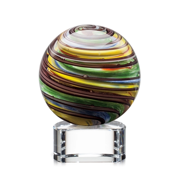 Hand blown art glass award, 3 1/2" High, on a clear,... from ASI 84592 St Regis Group / St Regis