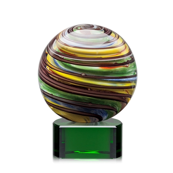Hand blown art glass award, 3 1/2" High, on a clear,... from ASI 84592 St Regis Group / St Regis