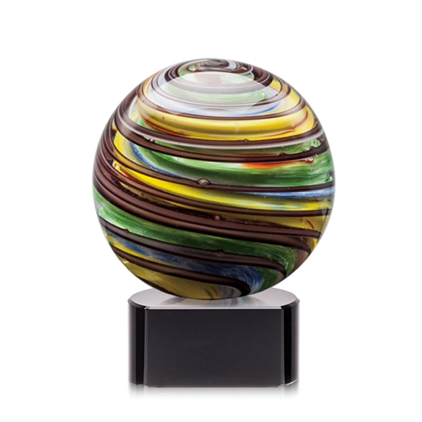 Hand blown art glass award, 3 1/2" High, on a clear,... from ASI 84592 St Regis Group / St Regis