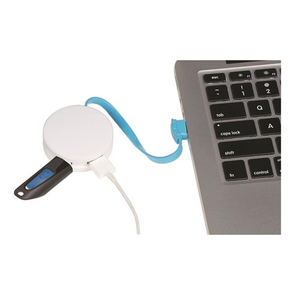 4-Port Round USB Hub connects to multiple power sources at once!... from ASI 61125 Hit Promotional Products / Hit (R)