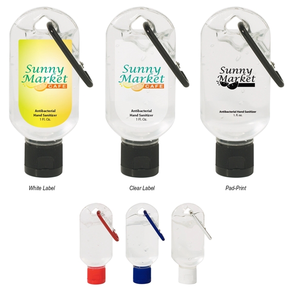 1 oz. Hand Sanitizer with Carabiner.  Lightly Scented.... from ASI 61125 Hit Promotional Products / Hit®