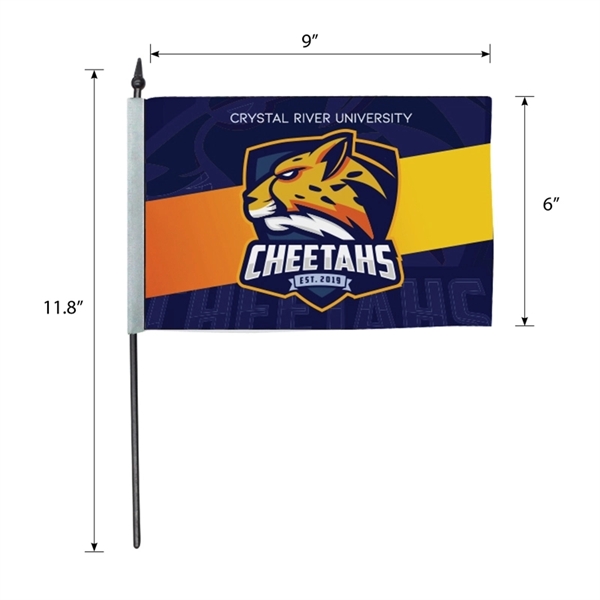 DisplaySplash 9" x 6" Hand Flag... from ASI 67866 Logomark/Valumark