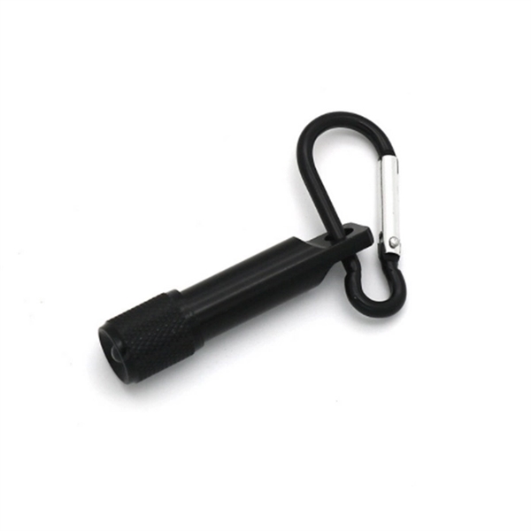 Mini flashlight with carabiner made of aluminum with free imprint and... from ASI 37218 Athena Promo (tm)