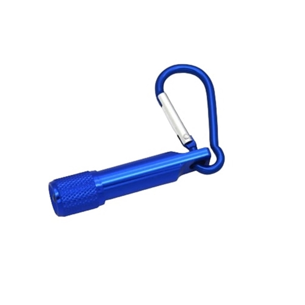 Mini flashlight with carabiner made of aluminum with free imprint and... from ASI 37218 Athena Promo (tm)