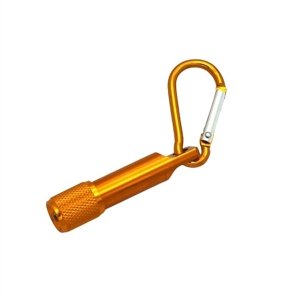Mini flashlight with carabiner made of aluminum with free imprint and... from ASI 37218 Athena Promo (tm)