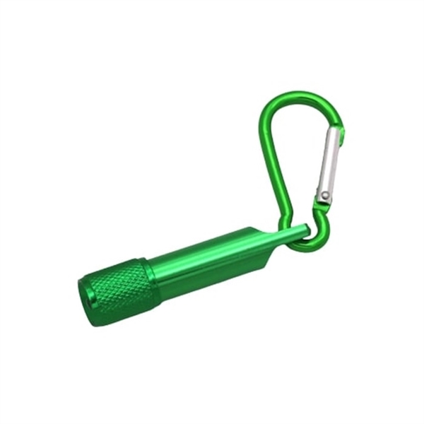 Mini flashlight with carabiner made of aluminum with free imprint and... from ASI 37218 Athena Promo (tm)