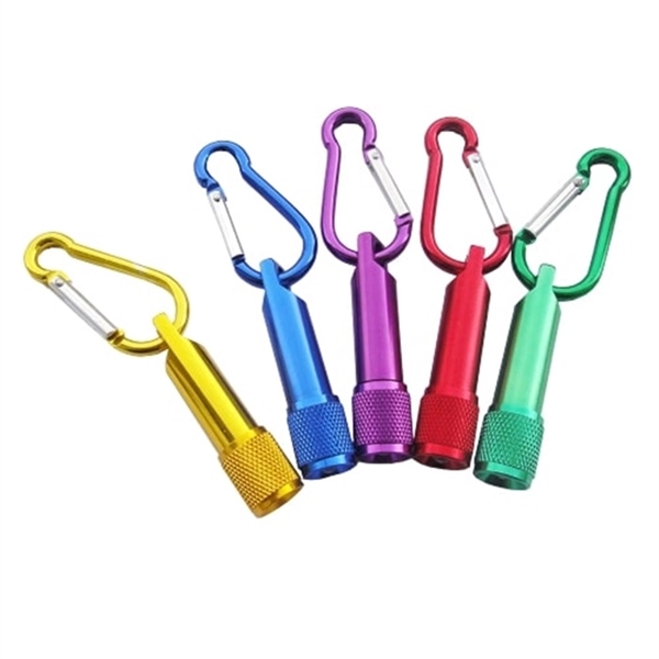 Mini flashlight with carabiner made of aluminum with free imprint and... from ASI 37218 Athena Promo (tm)