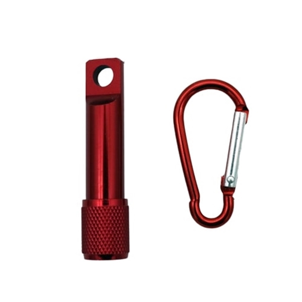 Mini flashlight with carabiner made of aluminum with free imprint and... from ASI 37218 Athena Promo (tm)