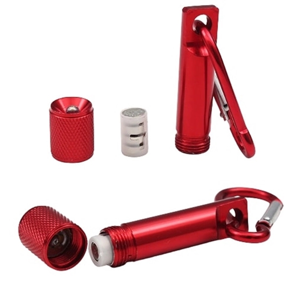 Mini flashlight with carabiner made of aluminum with free imprint and... from ASI 37218 Athena Promo (tm)