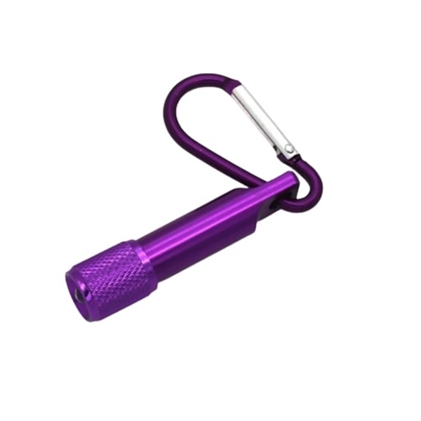 Mini flashlight with carabiner made of aluminum with free imprint and... from ASI 37218 Athena Promo (tm)