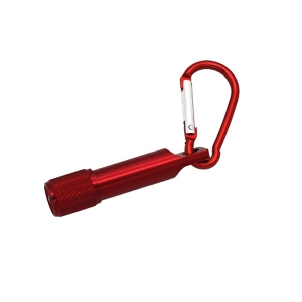Mini flashlight with carabiner made of aluminum with free imprint and... from ASI 37218 Athena Promo (tm)