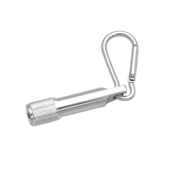 Mini flashlight with carabiner made of aluminum with free imprint and... from ASI 37218 Athena Promo (tm)