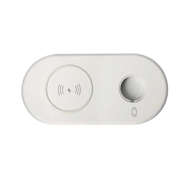 2-in-1 phone and watch wireless charger with 1 color of pad... from ASI 37218 Athena Promo (tm)