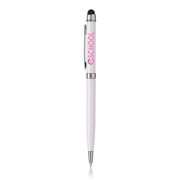 Aluminum ballpoint pen with twist-action mechanism and stylus tip.... from ASI 39552 BEL Promo