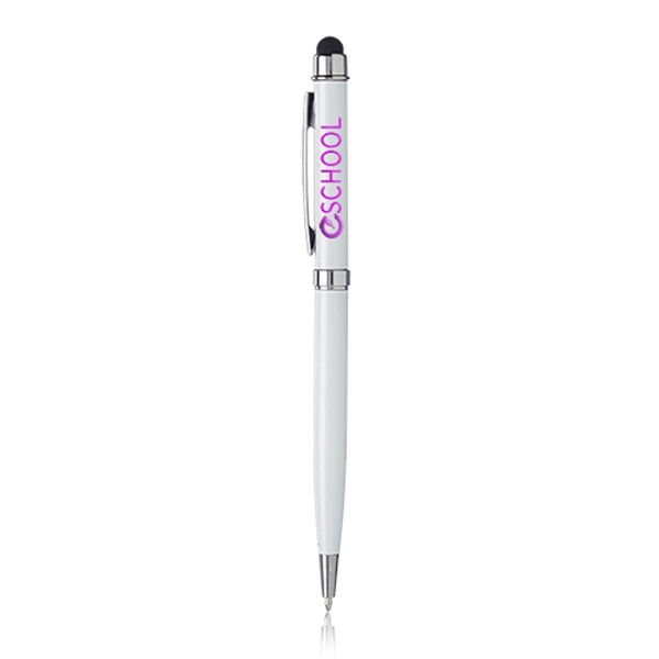 Aluminum ballpoint pen with twist-action mechanism and stylus tip.... from ASI 39552 BEL Promo