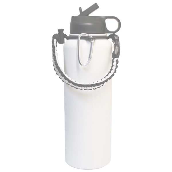 Stainless steel vacuum bottle with paracord/ straw spout, 40 Oz... from ASI 36988 Artek USA Inc