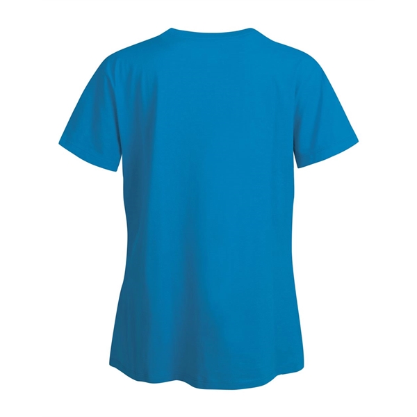 Women's V-neck T-shirt made of cotton/polyester with contoured, side-seamed feminine fit.... from ASI 84358 S&S Activewear