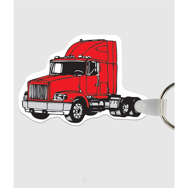 Truck shaped PVC vinyl key tag with a 1" zinc plated... from ASI 56100 Gemini Ind Inc / Gemini Line™