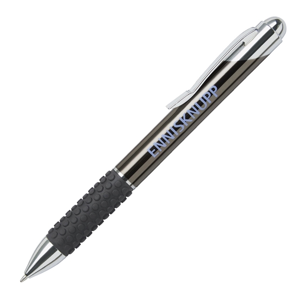 Metal twist-action ballpoint pen with a lacquer/gunmetal or satin chrome finish,... from ASI 68190 Lungsal / Lungsal
