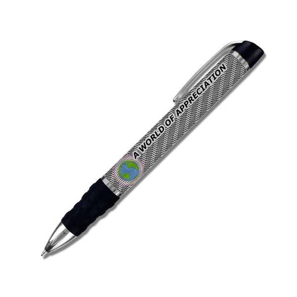 Patented twist-action ballpoint pen with aluminum logo plate and colored comfort... from ASI 68190 Lungsal / Lungsal