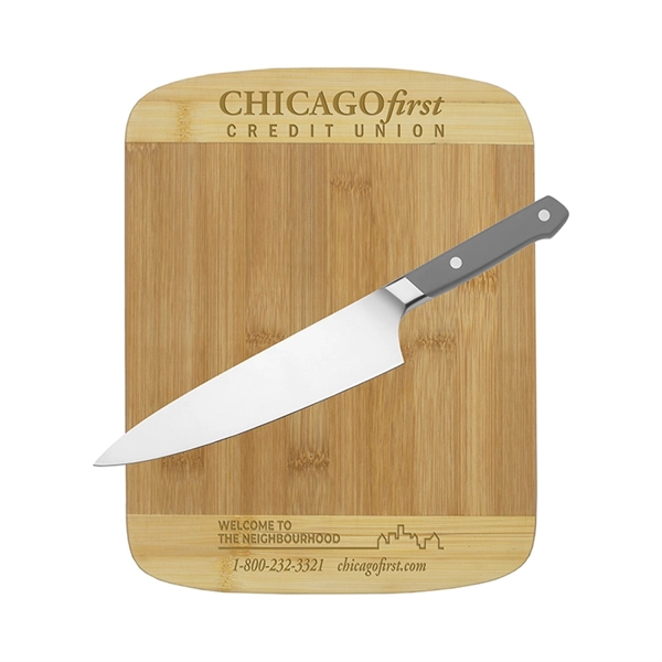 8 1/2" x 11" x 3/8" two tone bamboo cutting board... from ASI 62660 Innovation Line