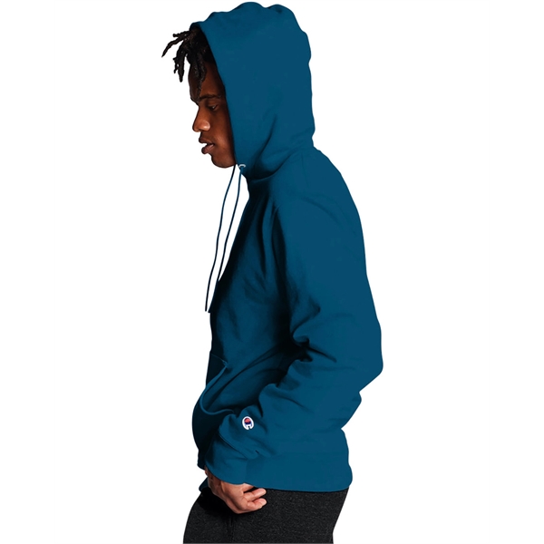 Moisture-wicking pullover hoodie with two-ply hood, dyed-to-match drawcord, and front pouch... from ASI 34063 alphabroder