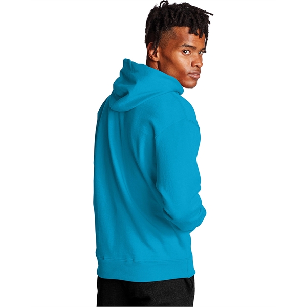 Moisture-wicking pullover hoodie with two-ply hood, dyed-to-match drawcord, and front pouch... from ASI 34063 alphabroder