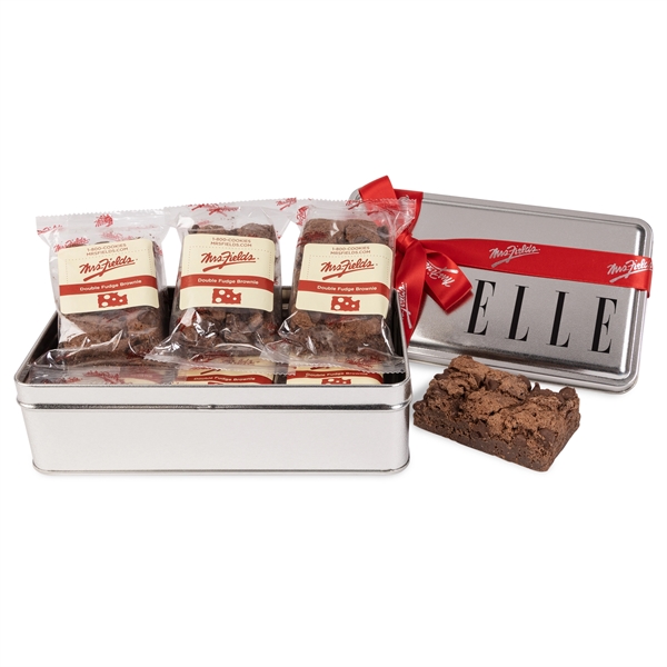 Mrs. Fields® Double Chocolate Fudge Brownie Tin- 6 pack... from ASI 44900 NC Custom (CI/Lanco) / Chocolate Inn