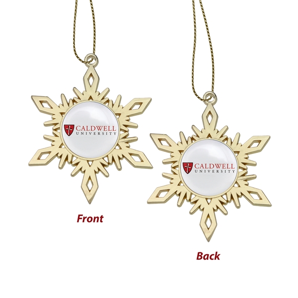 3 1/8" gold zinc alloy snowflake hanging holiday ornament with hanging... from ASI 52263 EMT / EMT EASY