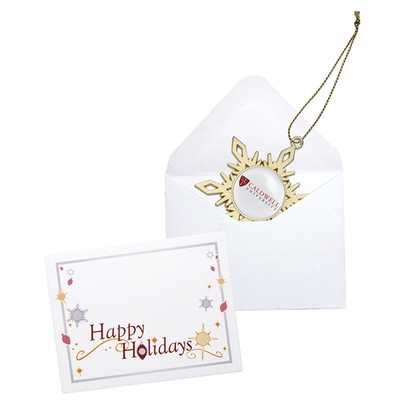 3 1/8" gold zinc alloy snowflake hanging holiday ornament with hanging... from ASI 52263 EMT / EMT EASY