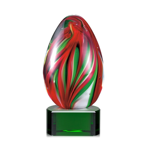 Hand blown art glass award, 5" High, on a clear, green,... from ASI 84592 St Regis Group / St Regis