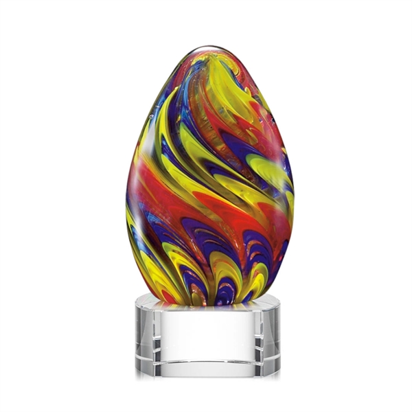 Hand blown art glass award, 5 1/2" High, on a clear... from ASI 84592 St Regis Group / St Regis