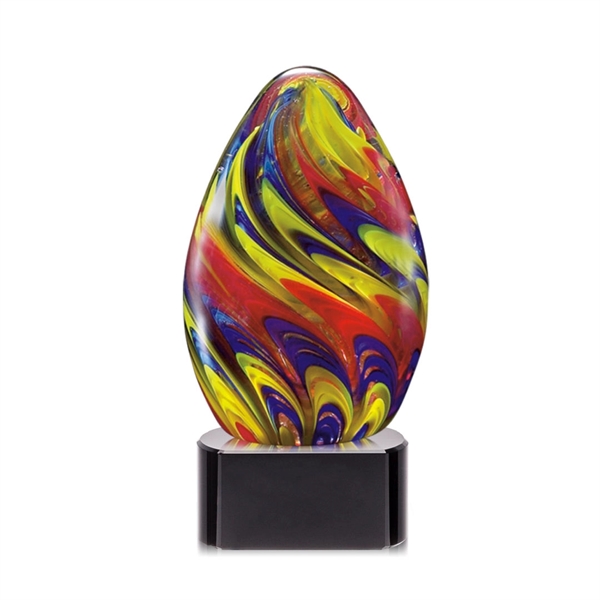 Hand blown art glass award, 5 1/2" High, on a clear... from ASI 84592 St Regis Group / St Regis