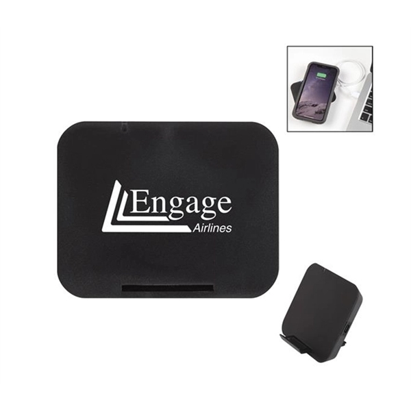 Qi enabled wireless charger with phone stand... from ASI 37218 Athena Promo (tm)