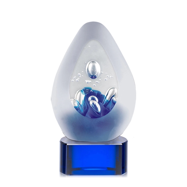 Hand blown 5 3/4" high art glass award on clear ,... from ASI 84592 St Regis Group / St Regis
