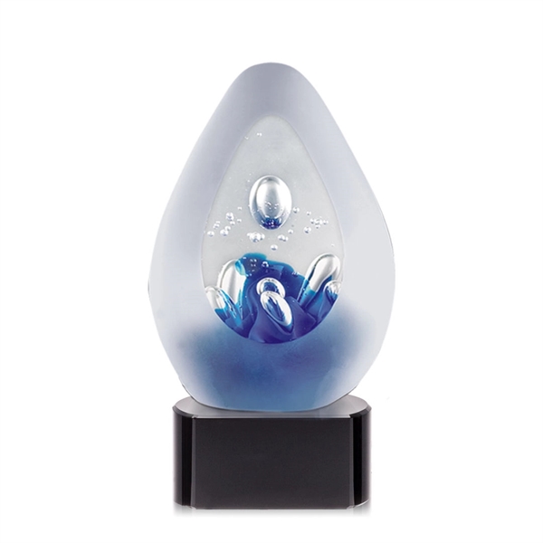 Hand blown 5 3/4" high art glass award on clear ,... from ASI 84592 St Regis Group / St Regis