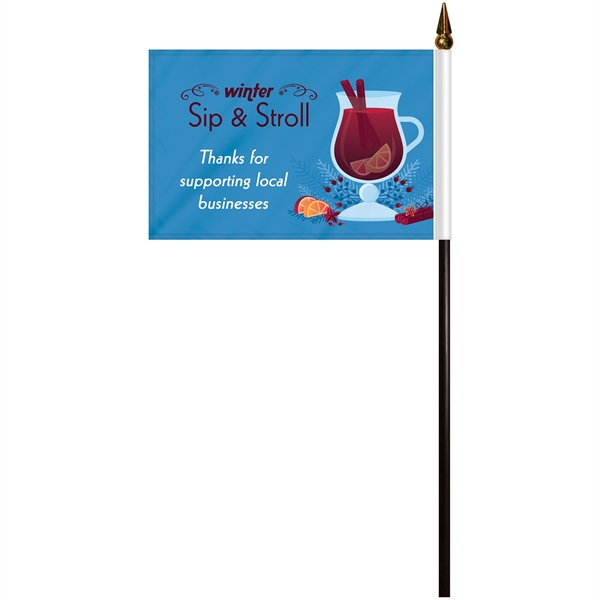 4" x 6" double sided polyester stick flags on a 10"... from ASI 80228 Quinn