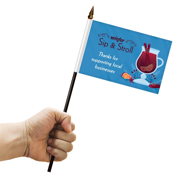 4" x 6" double sided polyester stick flags on a 10"... from ASI 80228 Quinn