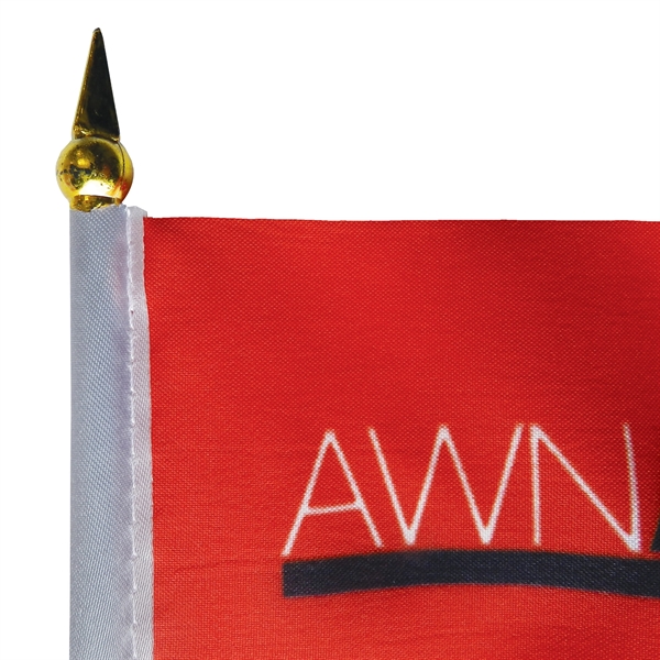 6" x 9" Single Reverse Polyester Stick Flags on a11.8" Black... from ASI 80228 Quinn