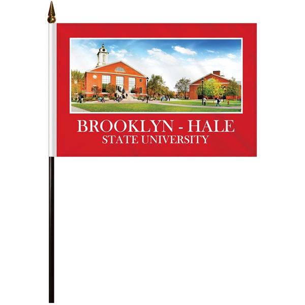 6" x 9" double sided polyester stick flag on an 11.8"... from ASI 80228 Quinn