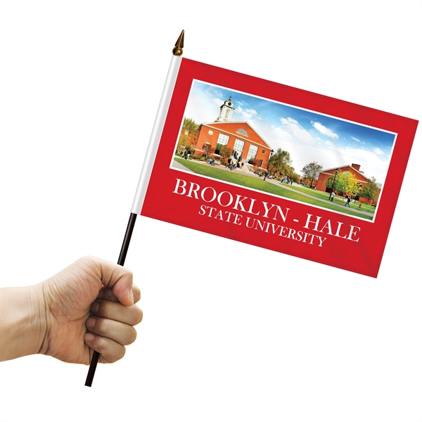 6" x 9" double sided polyester stick flag on an 11.8"... from ASI 80228 Quinn