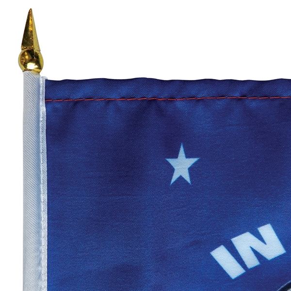 8" x 12" Single Reverse Polyester Stick Flag on a 15.75"... from ASI 80228 Quinn