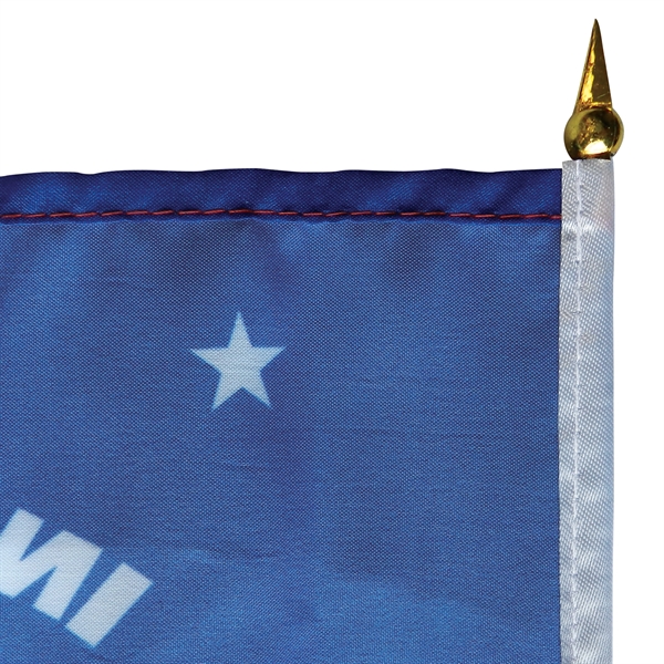 8" x 12" Single Reverse Polyester Stick Flag on a 15.75"... from ASI 80228 Quinn