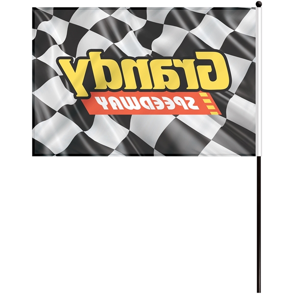 12" x 18" Single Reverse Knitted Polyester Stick Flag on a... from ASI 80228 Quinn