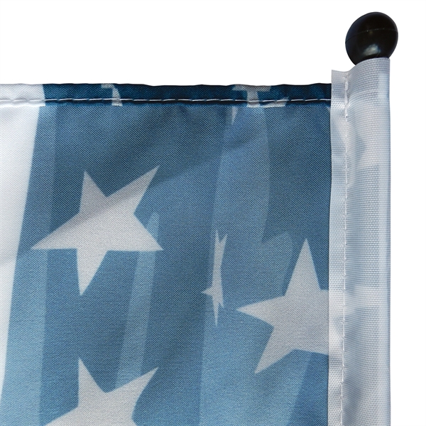 12" x 18" Single Reverse Knitted Polyester Stick Flag on a... from ASI 80228 Quinn