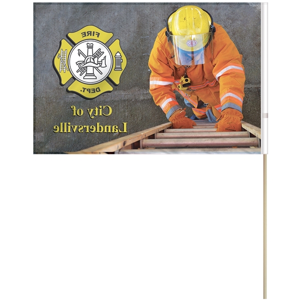 16" x 24" Single Reverse Knitted Polyester Stick Flag on a... from ASI 80228 Quinn