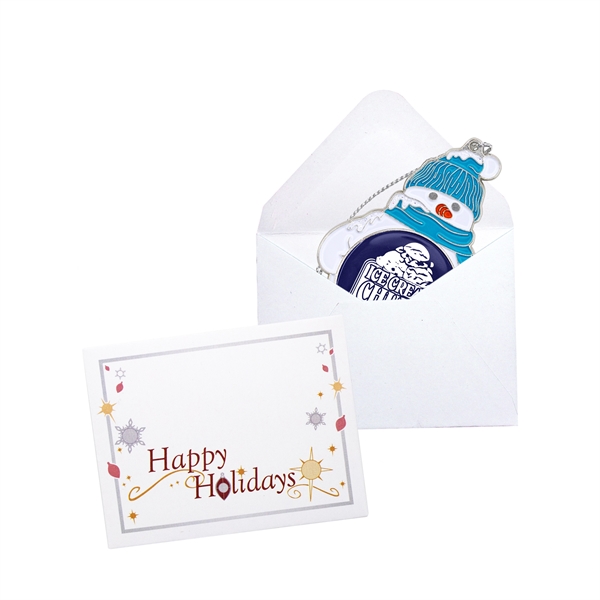 2.5" x 1.8" die cast metal snowman holiday ornament with poly... from ASI 52263 EMT / EMT EASY