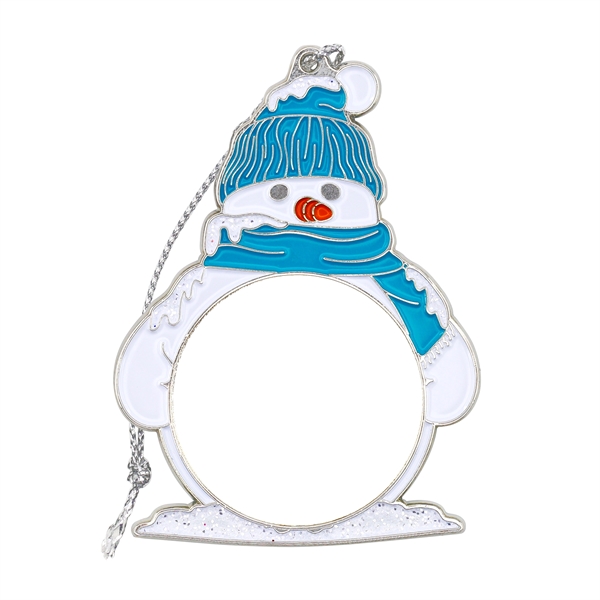 2.5" x 1.8" die cast metal snowman holiday ornament with poly... from ASI 52263 EMT / EMT EASY