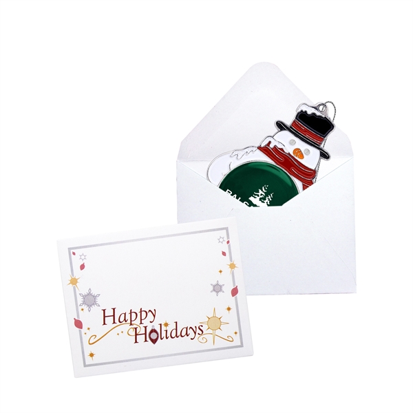 2.5" x 1.8" zinc alloy snowman-shape tree ornaments with string.... from ASI 52263 EMT / EMT EASY