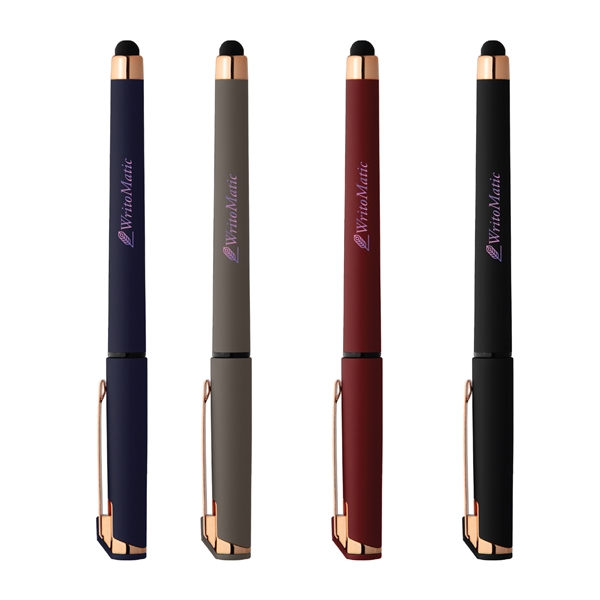 The Executive Softy Rose Gold Gel pen with stylus combines top... from ASI 62088 IDProductsource